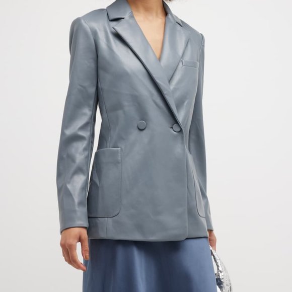 JONATHAN SIMKHAI VEGAN LEATHER BLAZER NWT - Picture 2 of 2